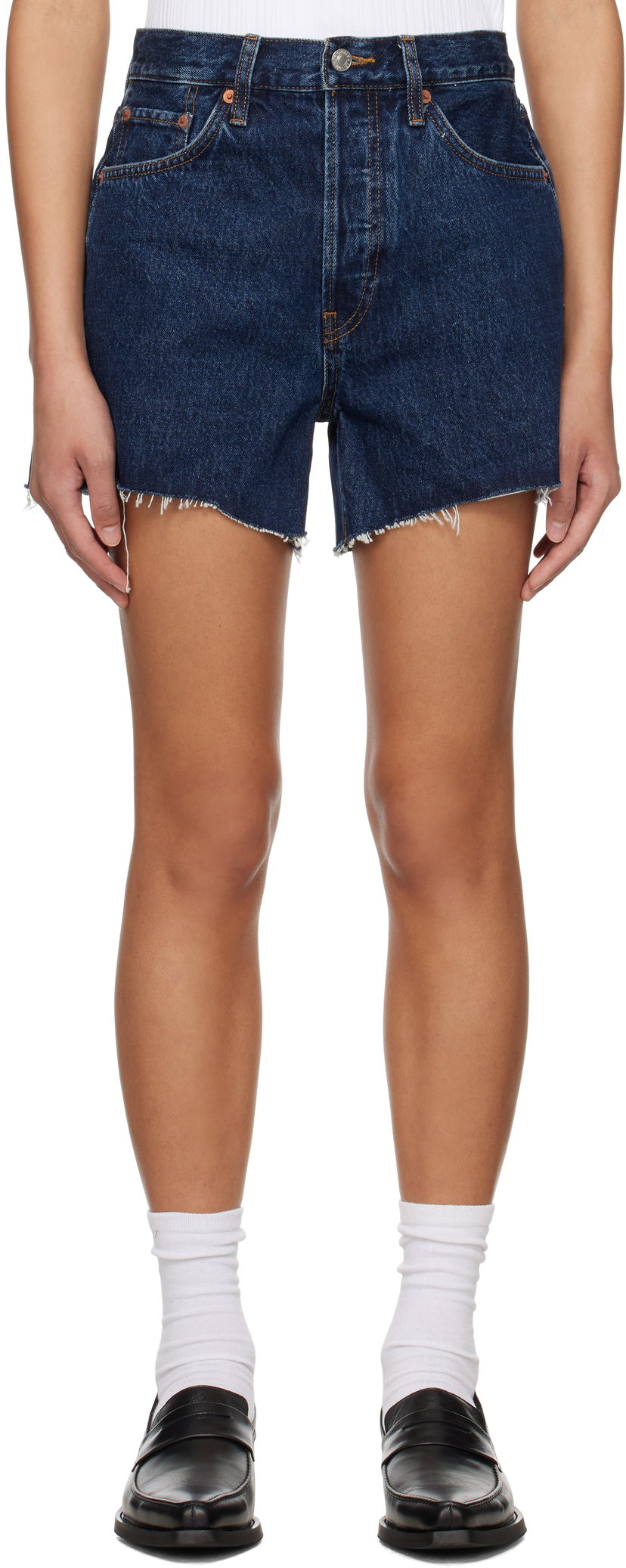 Шорти RE/DONE Re/Done 90s Low Slung Denim Shorts Синій | 141-04W9LOSLG