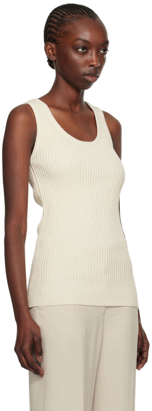 Безрукавка TOTEME Textured Tank Top білий | 242-WRT1670-YA0042, 1