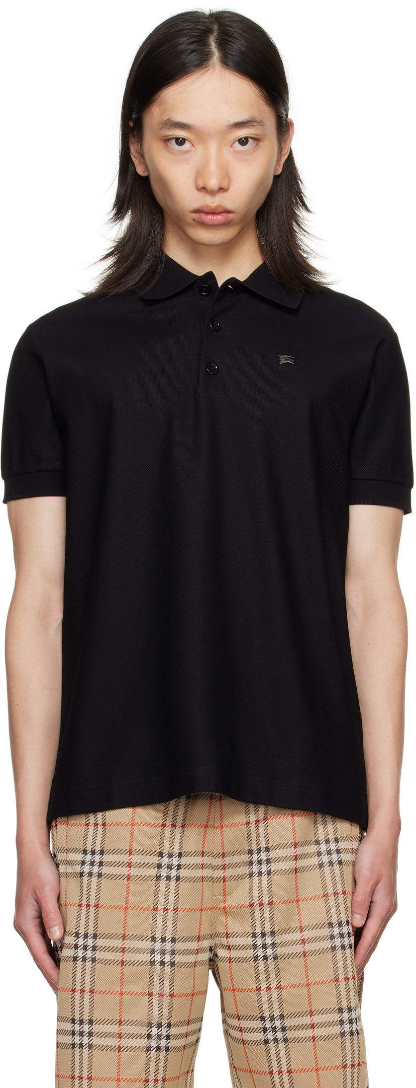 Сорочка поло Burberry Burberry EKD Cotton Polo чорний | 8116183