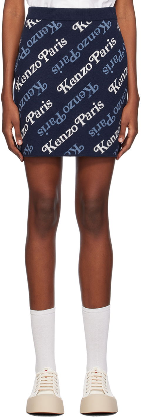 Спідниця KENZO VERDY x Paris Miniskirt темно-синій | FE52JU4573CB