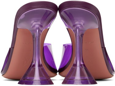 Догляд за взуттям Amina Muaddi Amina Muaddi Lupita Glass Slipper Heeled Sandals Фіолетовий | LUPITA GLASS SLIPPER CL PLEXI PV, 1