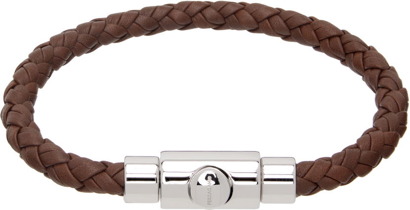 Браслет FERRAGAMO Leather Bracelet Коричневий | 703873