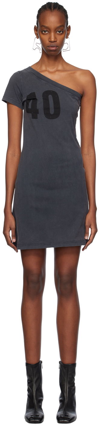 плаття Courrèges One Shoulder Number Graphic Minidress Сірий | 124JRO363JS0109