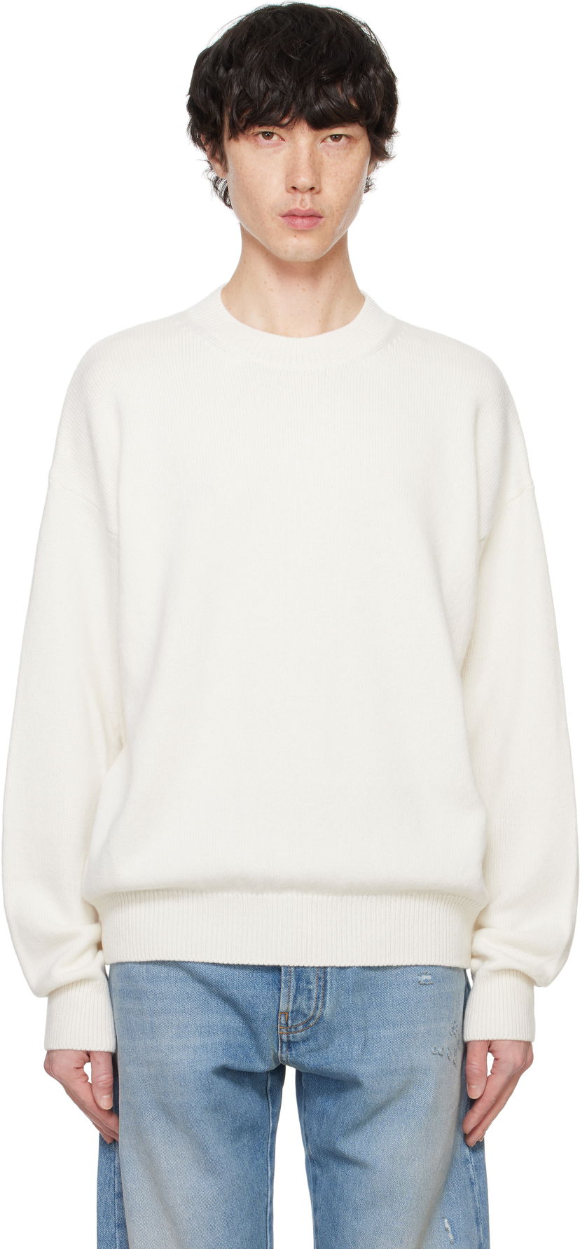 Cветр Palm Angels Monogram Series Knit Sweater білий | PMHE054F24KNI0020310