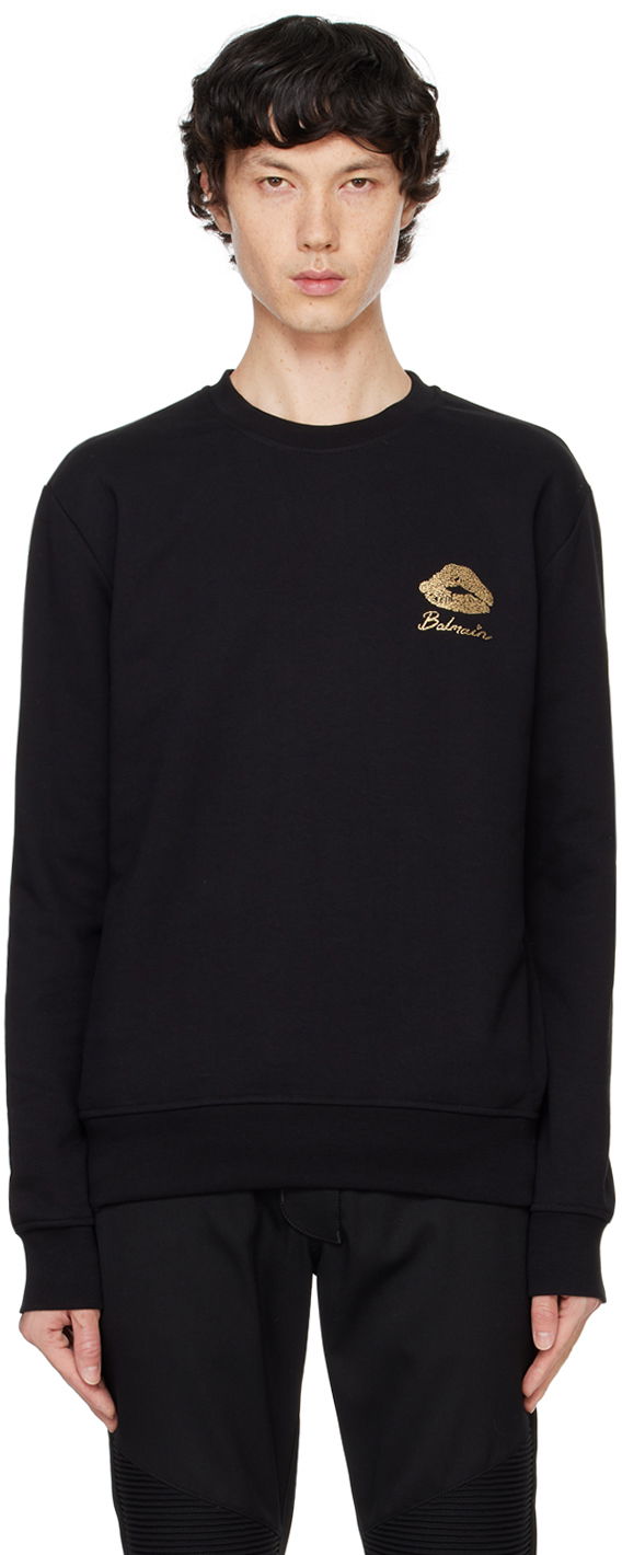 Світшоти Balmain 'Kiss' Print Sweatshirt чорний | DH0JQ040GE09