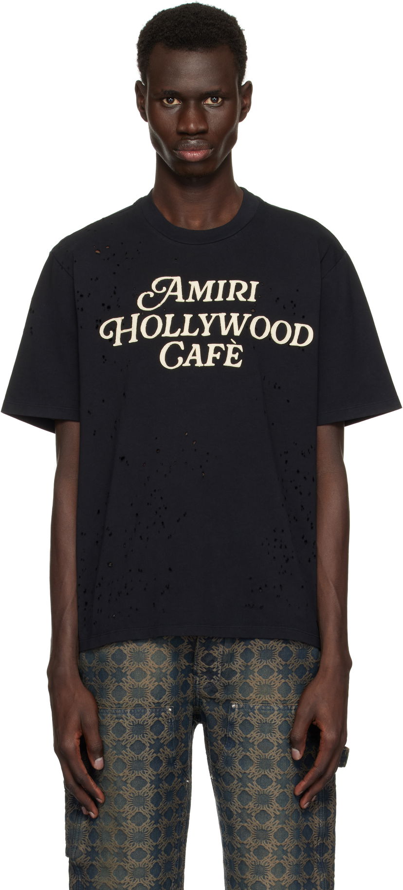 Футболка AMIRI Amiri Hollywood Cafe Distressed T-Shirt чорний | AMJYTE1176