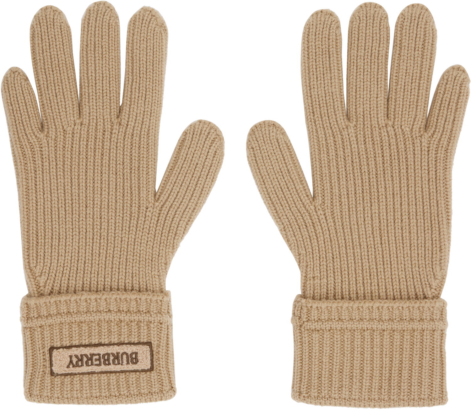 Рукавички Burberry Burberry Wool Gloves with Logo Patch бежевий | 8114594, 0