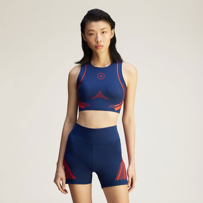 Бюстгальтер adidas Performance Stella McCartney TruePace Running Crop Top темно-синій | JJ0112