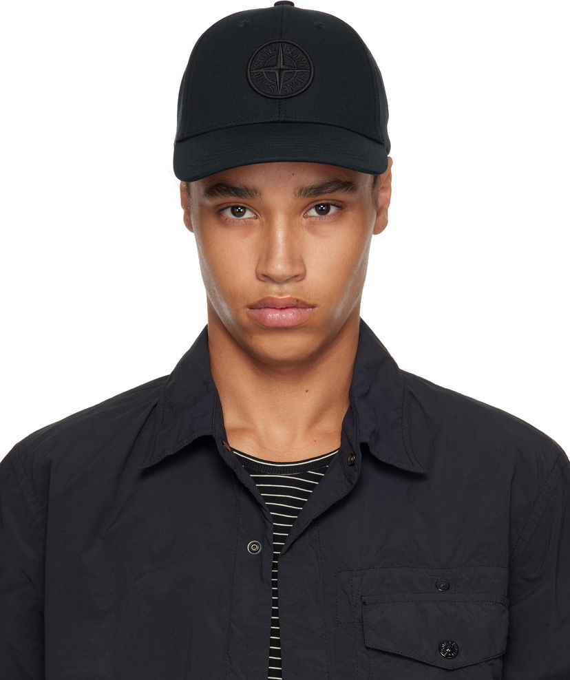 Кепка Stone Island Stone Island Cotton Reps Cap чорний | K1S159100996S0065