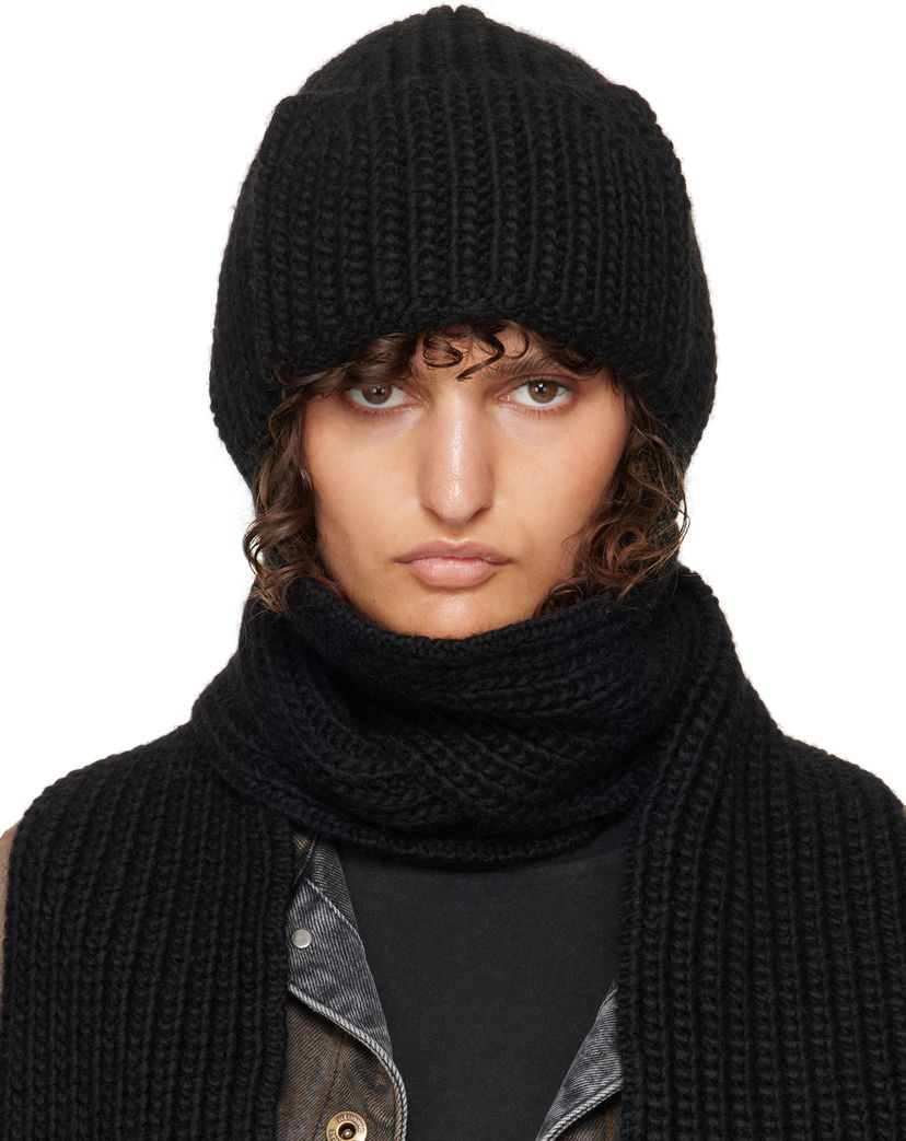 Шапка We11done We11done Chunky Knit Muffler & Beanie Set чорний | WD-KH3-24-642-U-BK