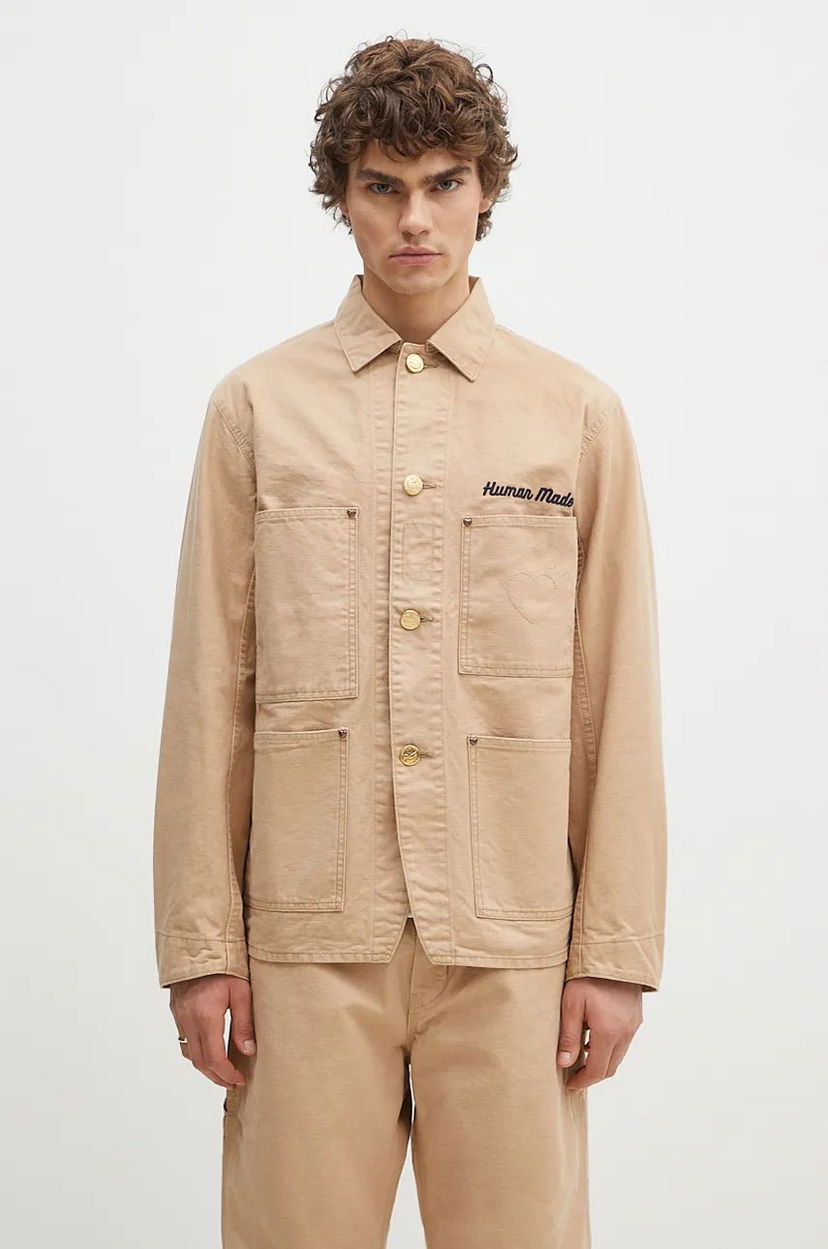 Куртка Human Made Washed Duck Coverall Jacket бежевий | HM28JK013