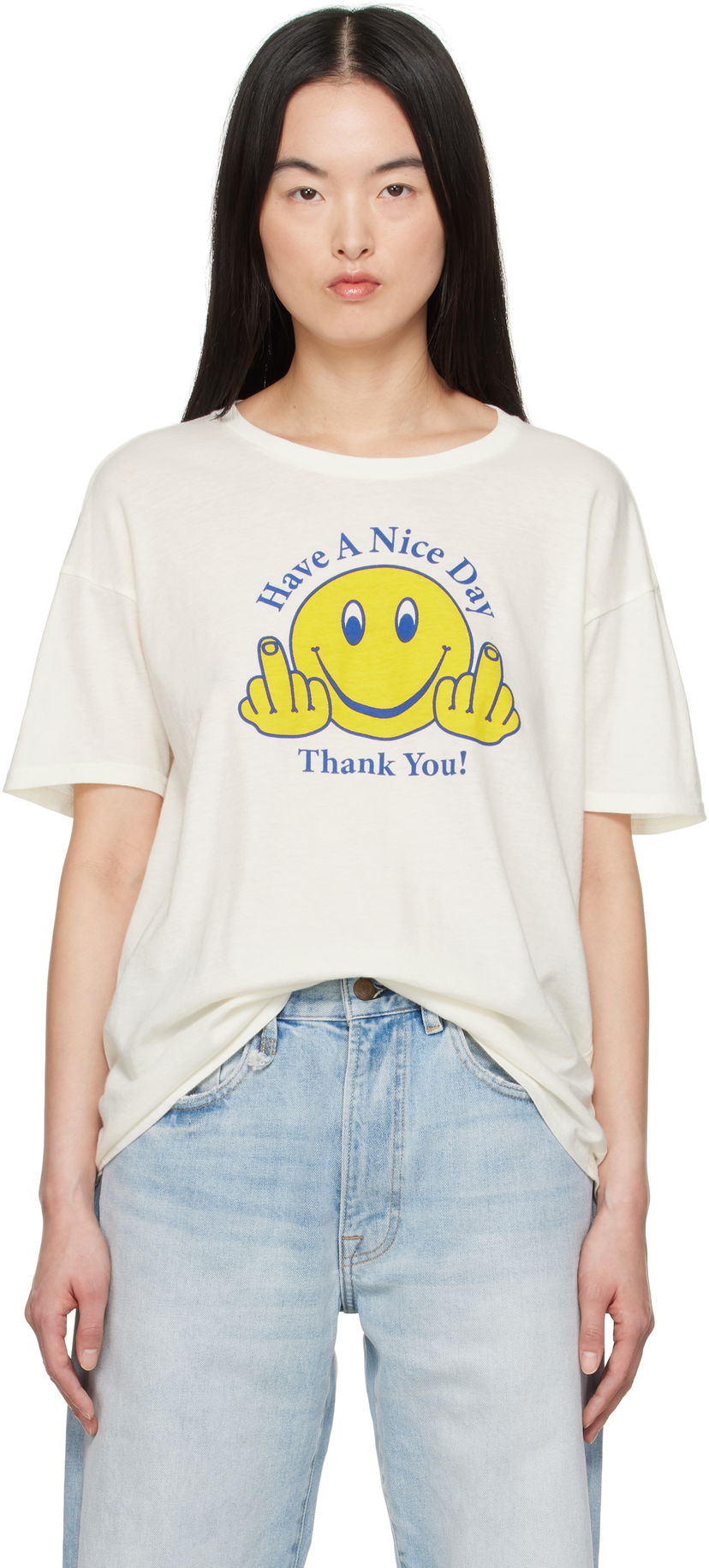 Футболка R13 R13 'Have A Nice Day' Relaxed T-Shirt білий | R13WK141-K120B