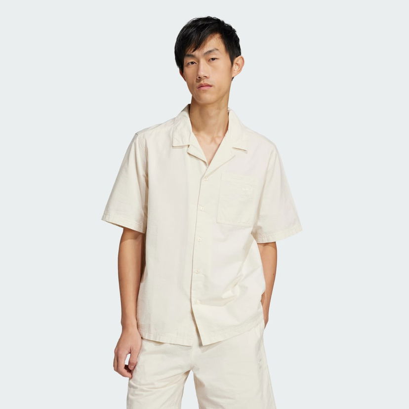 Сорочка adidas Performance Essentials Seersucker Short Sleeve Shirt бежевий | JD2456