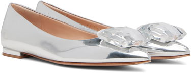 Кросівки та взуття Gianvito Rossi Metallic Crystal-Embellished Jaipur Ballerina Flats Металік | G22131-05RIC-MET, 3
