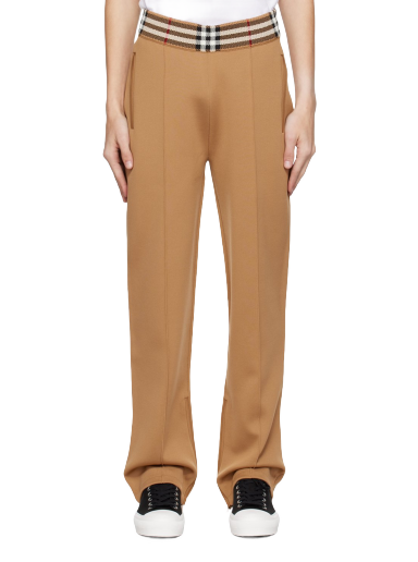 Спортивні штани Burberry Check Trim Sweatpants бежевий | 8071863