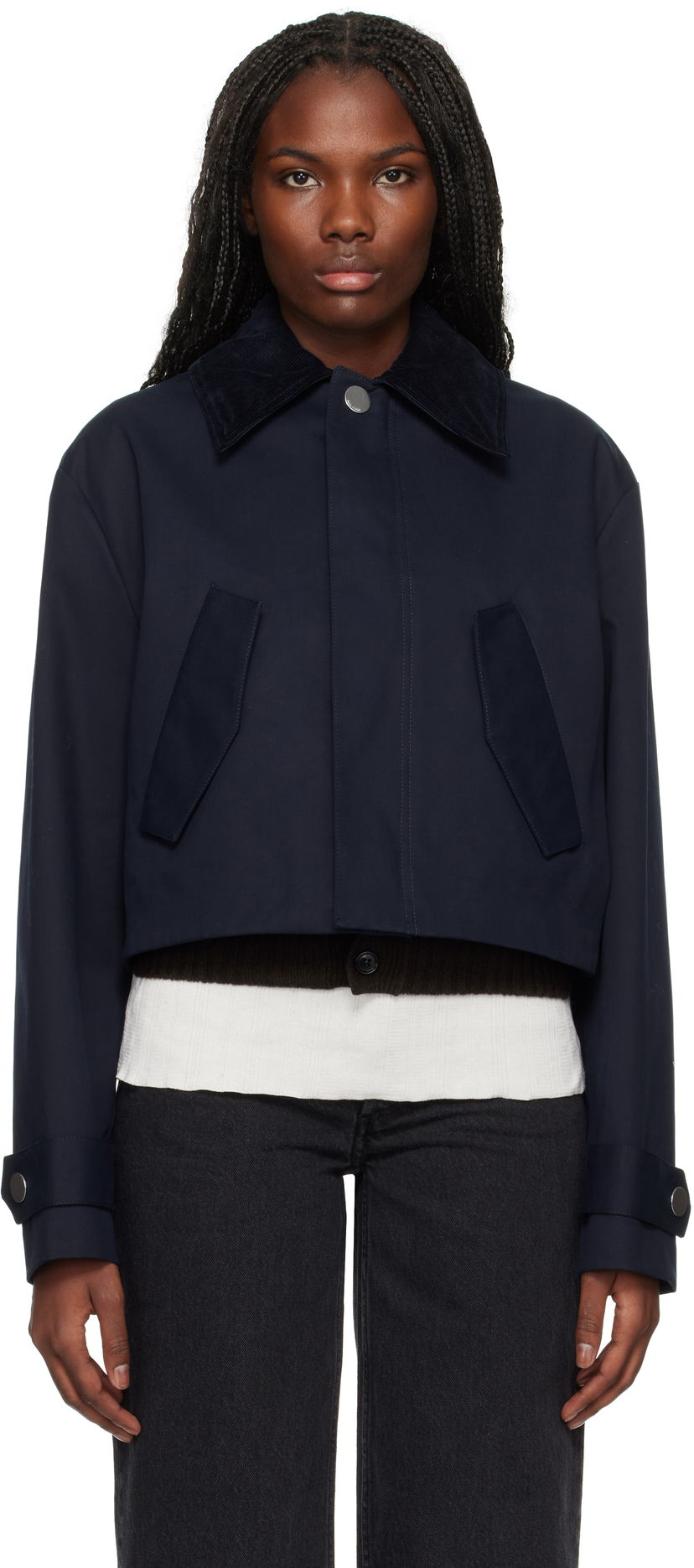 Куртка AMI Short Jacket темно-синій | FJK069.CO0081