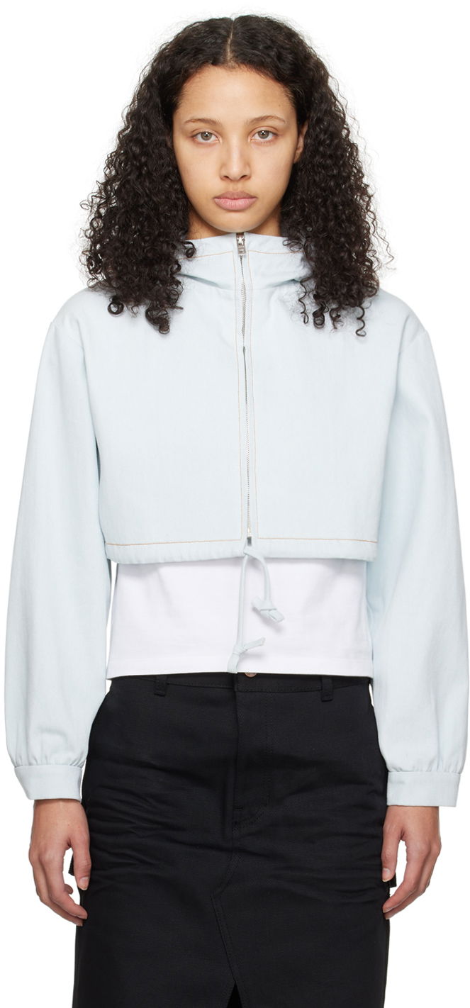 Світшоти We11done Cropped Denim Hoodie Jacket Синій | WD-JP0-24-093-W-IC