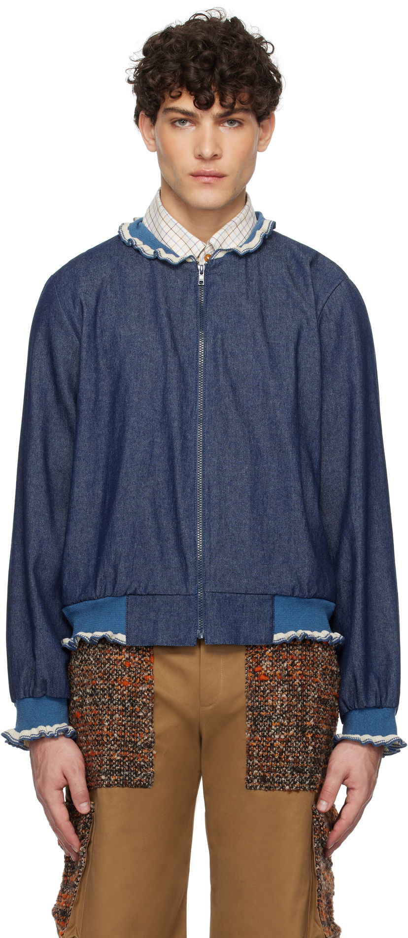 Куртка бомбер Anna Sui Denim Bomber Jacket Синій | M1025J30
