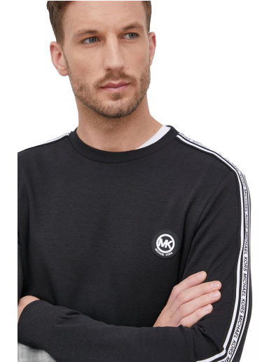 Світшоти Michael Kors Logo Tape Cotton Blend Sweatshirt чорний | CS250QA5MF