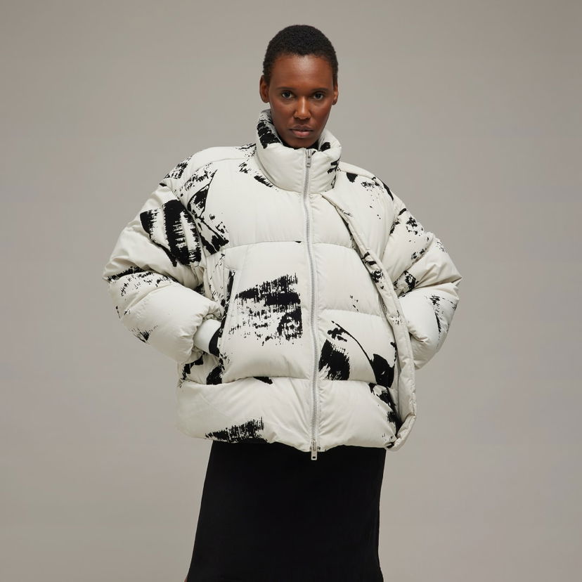 Пуховик Y-3 Graphic Print Puffer Jacket білий | IL2036