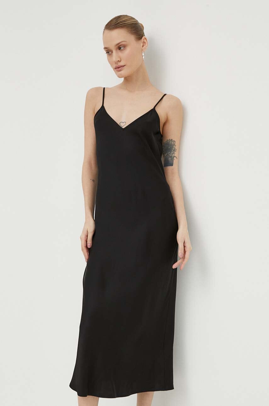 плаття Samsoe Samsoe Samsoe Samsoe SASHARON Midi Slip Dress чорний | F10000026, 1