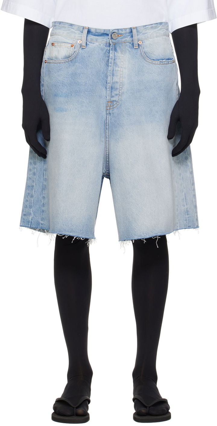 Шорти VETEMENTS Faded Denim Shorts Синій | UE64SS200N