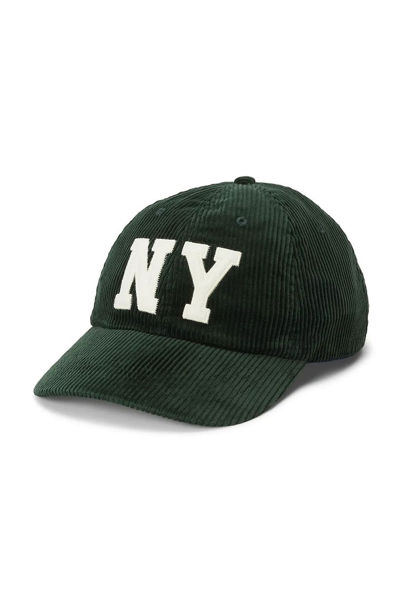 Кепка Polo by Ralph Lauren Corduroy Baseball Cap with NY Appliqué by Polo Ralph Lauren Зелений | 211A87348
