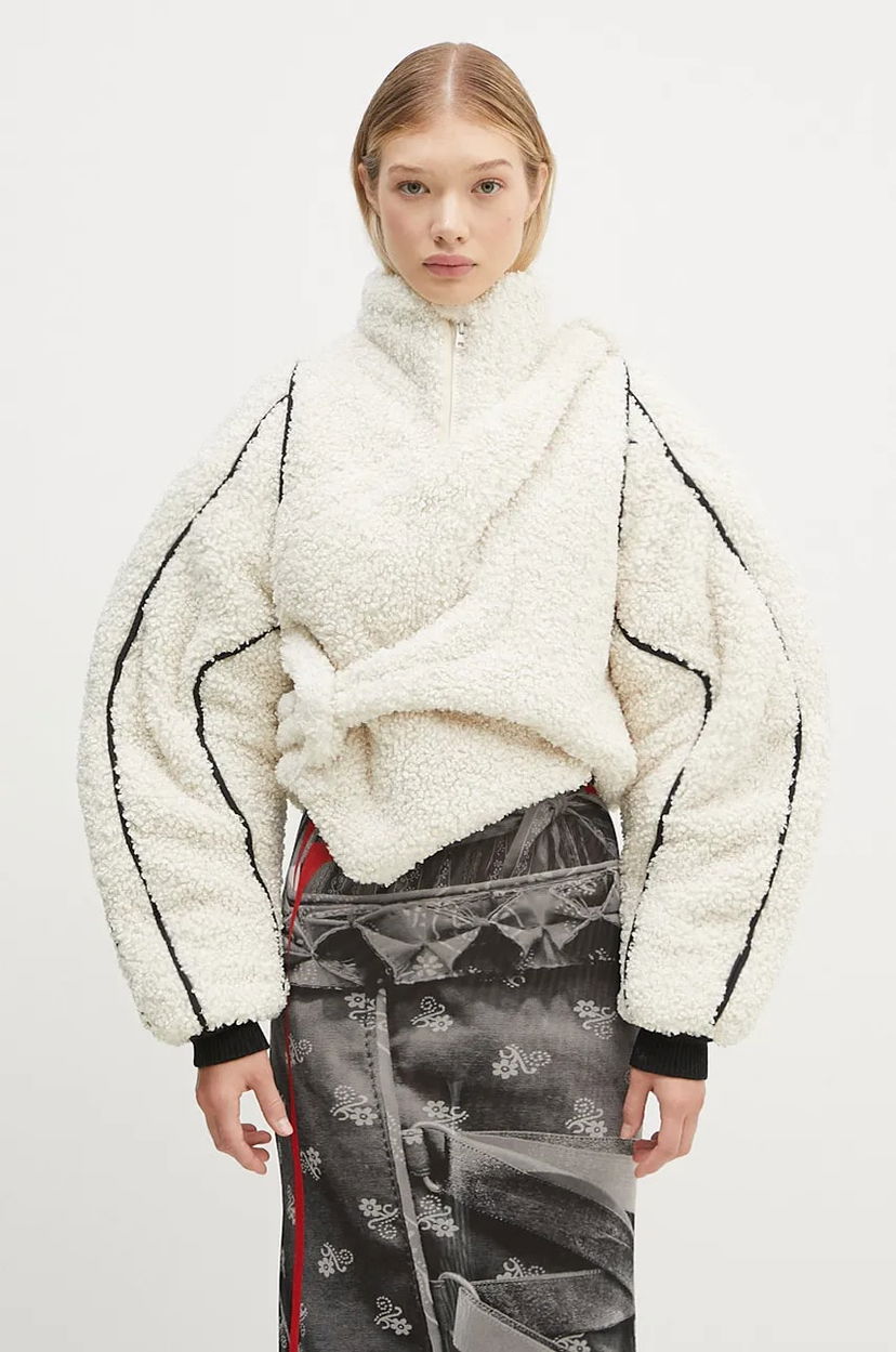 Світшоти Ottolinger Ottolinger Asymmetrical Teddy Jacket білий | 1090603121