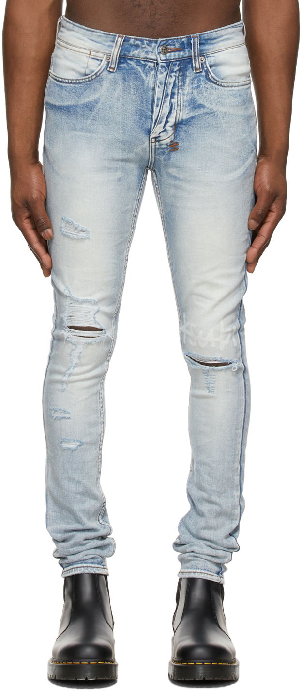 Джинси Ksubi Ksubi Van Winkle 1999 City High Distressed Jeans Синій | 5000007148