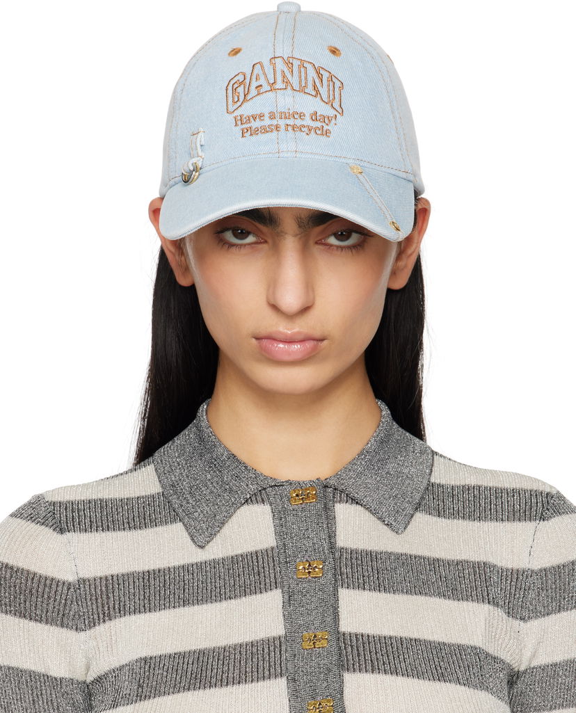 Кепка GANNI GANNI Denim Baseball Cap Синій | A6563