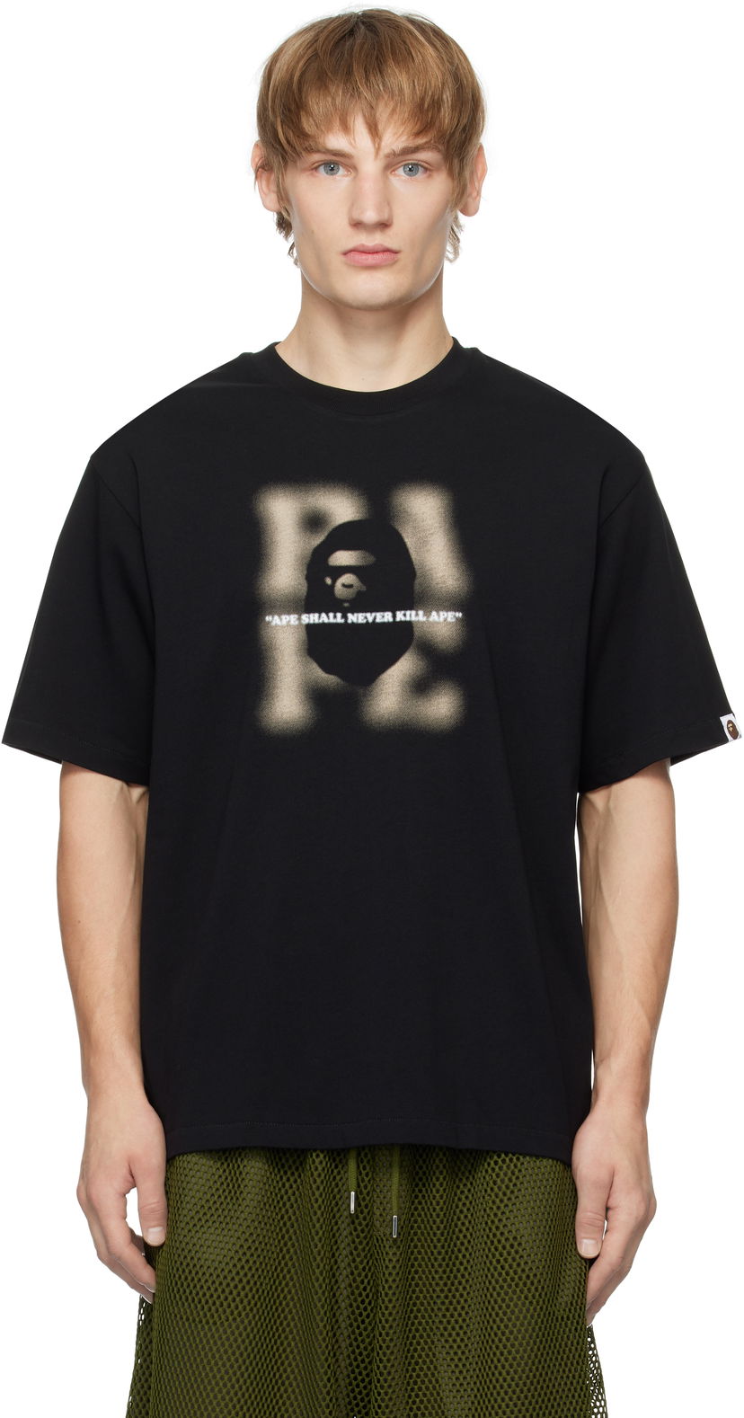 Футболка BAPE Blur Logo Graphic T-Shirt чорний | 001TEK801318M
