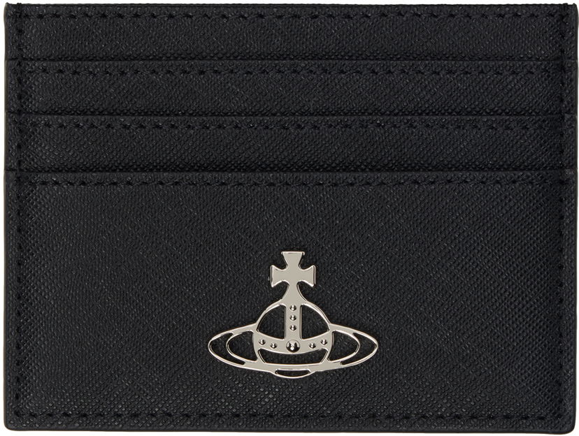 Гаманець Vivienne Westwood Saffiano Card Holder чорний | 54030006W-L001N-