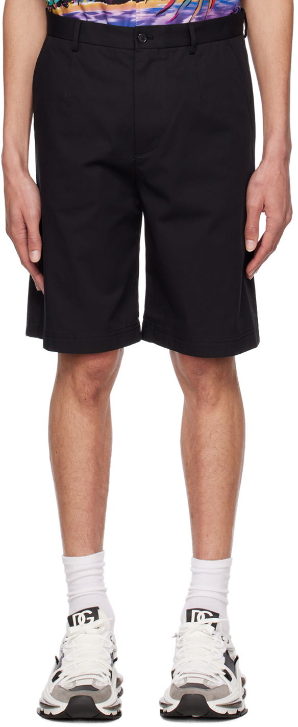 Шорти Dolce & Gabbana Black Branded Shorts чорний | GVC4HTFUFMJ