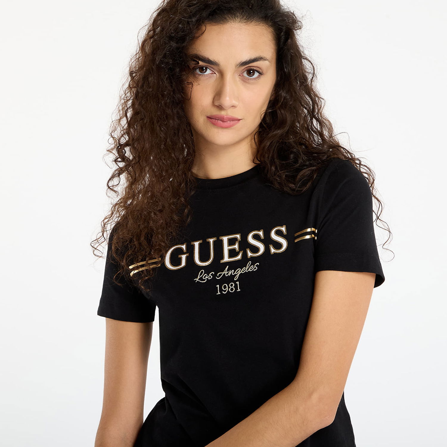 Футболка GUESS T-Shirt Bibia Ss Los Angeles 1981 чорний | V5BI15KA260-JBLK, 1