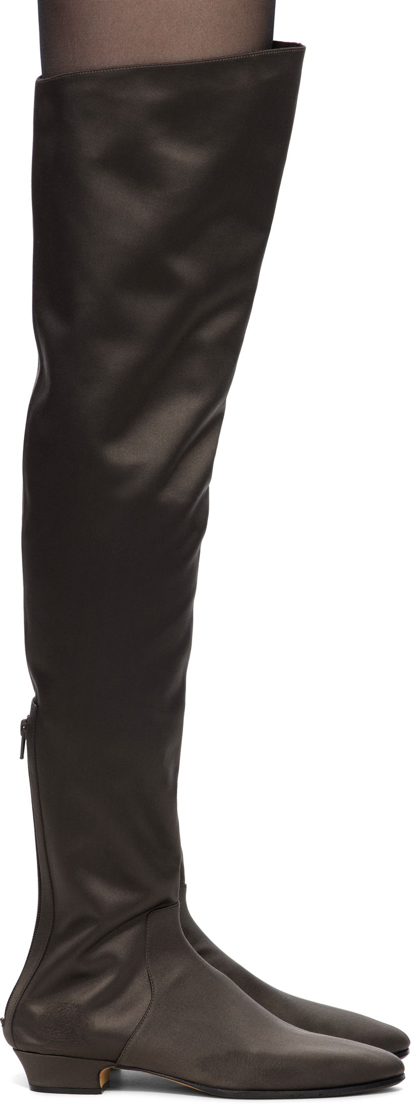Кросівки та взуття The Row The Row Hereditas 25 Satin Tall Boots Коричневий | F1528-W326