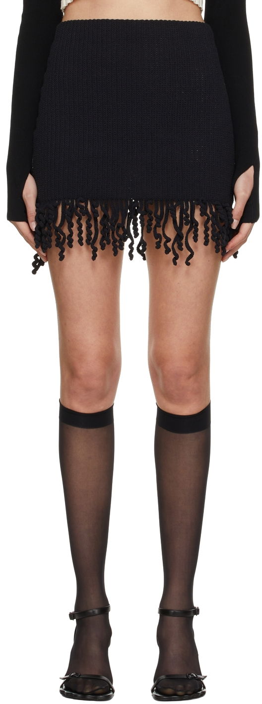 Спідниця Dion Lee Cotton Miniskirt with Fringe чорний | A7570S22