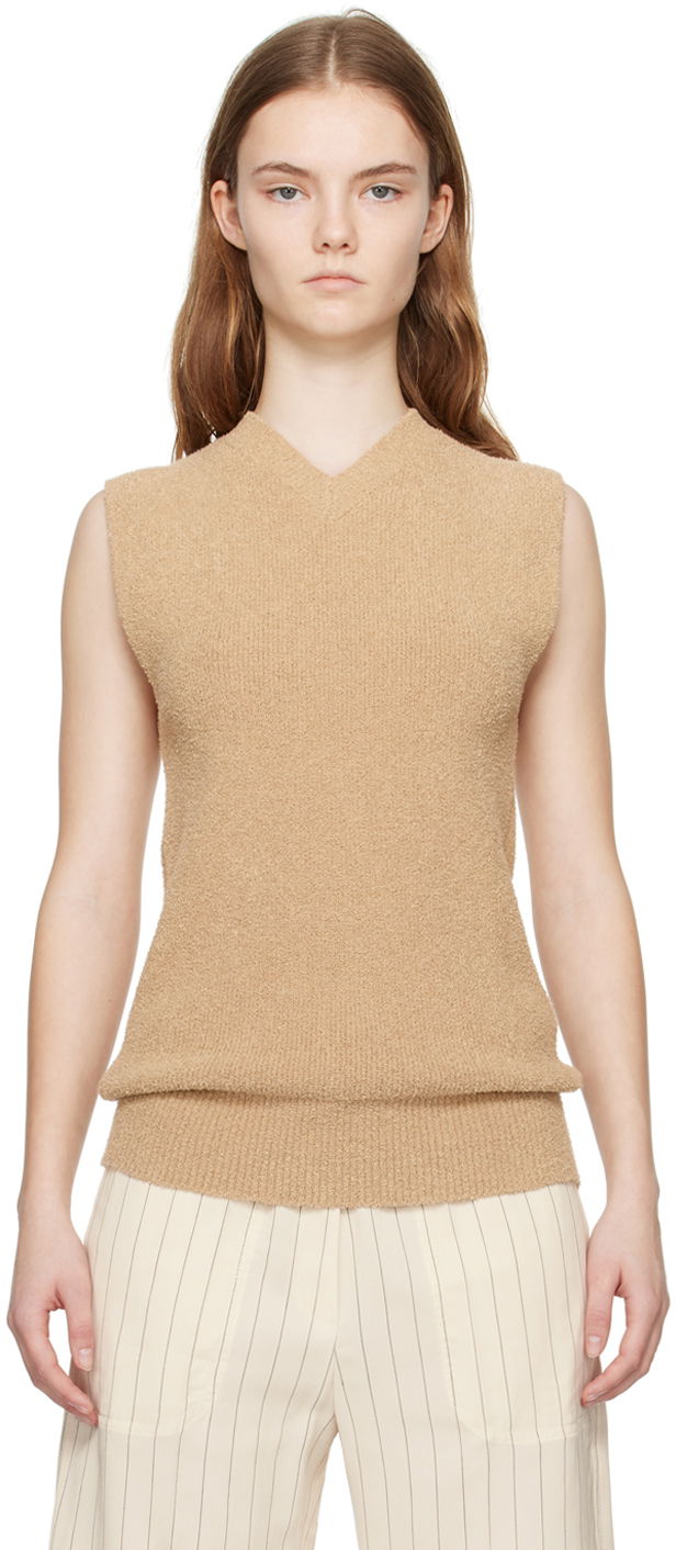 Cветр TOTEME TOTEME V-Neck Tank Top бежевий | 242-WRT2210-YA0043