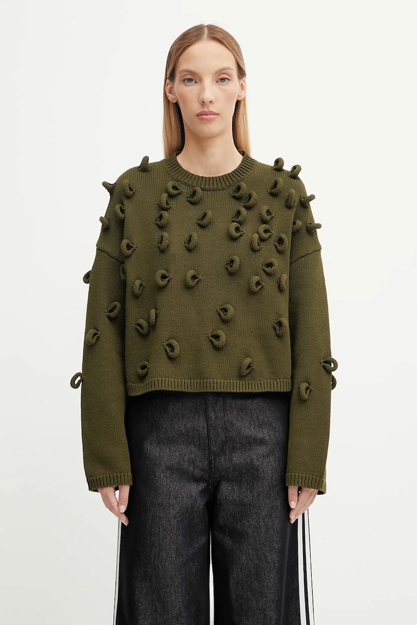 Cветр JW Anderson JW Anderson Cropped Loop Jumper Зелений | KW1446.YN0417