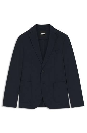 Куртка BOSS Slim-Fit Packable Water-Repellent Stretch Blazer темно-синій | 50543480