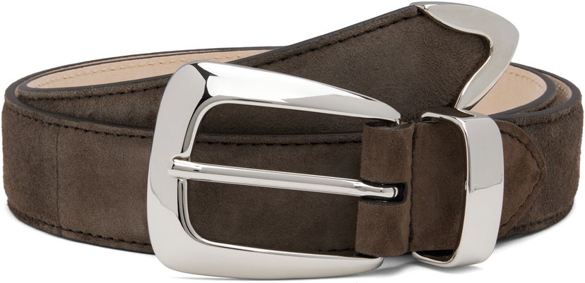 Ремені Khaite KHAITE Benny Suede Belt Коричневий | 10012-726