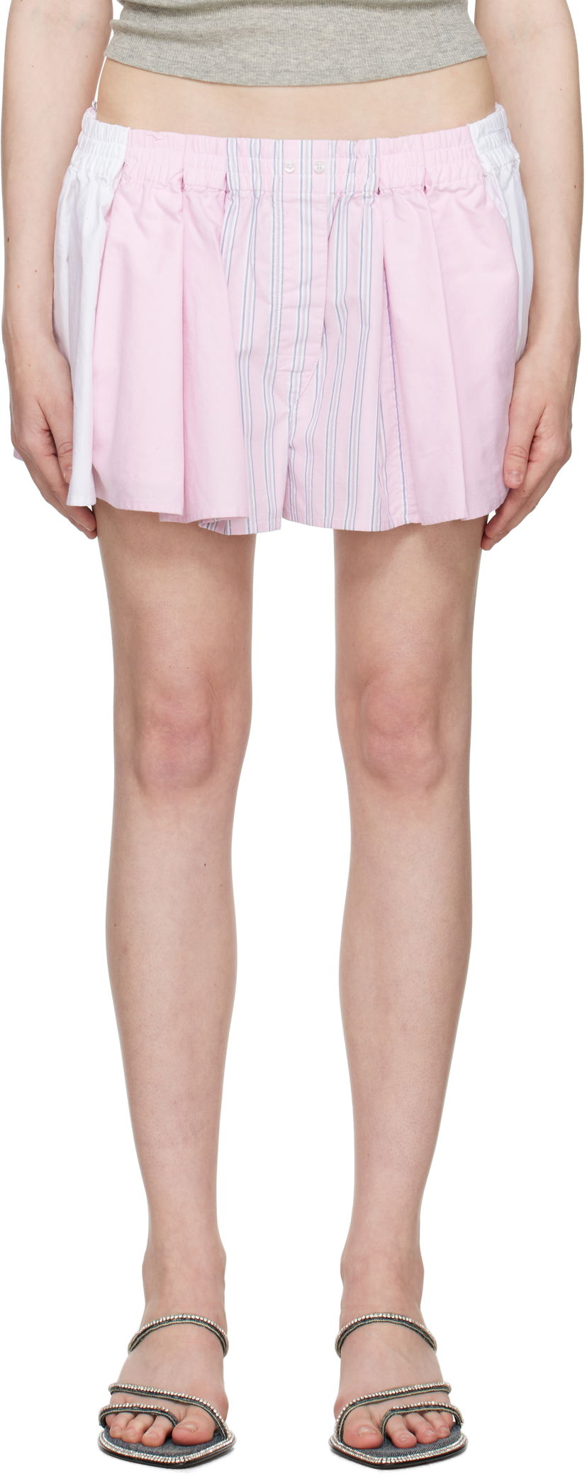 Шорти Alexander Wang Alexander Wang Oxford Boxer Shorts Рожевий | 1WC2254812