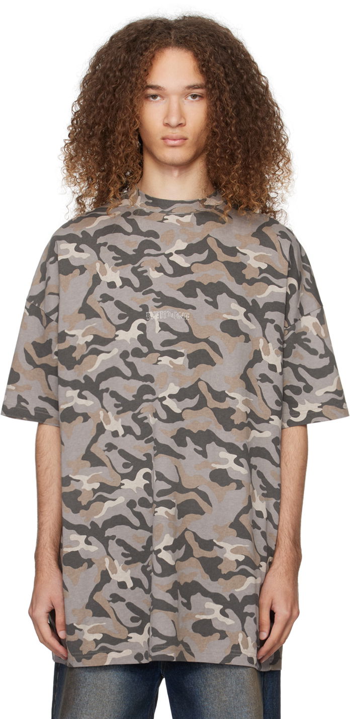 Футболка We11done We11done Camo Oversized T-Shirt Сірий | WD-TT0-24-793-U-GY