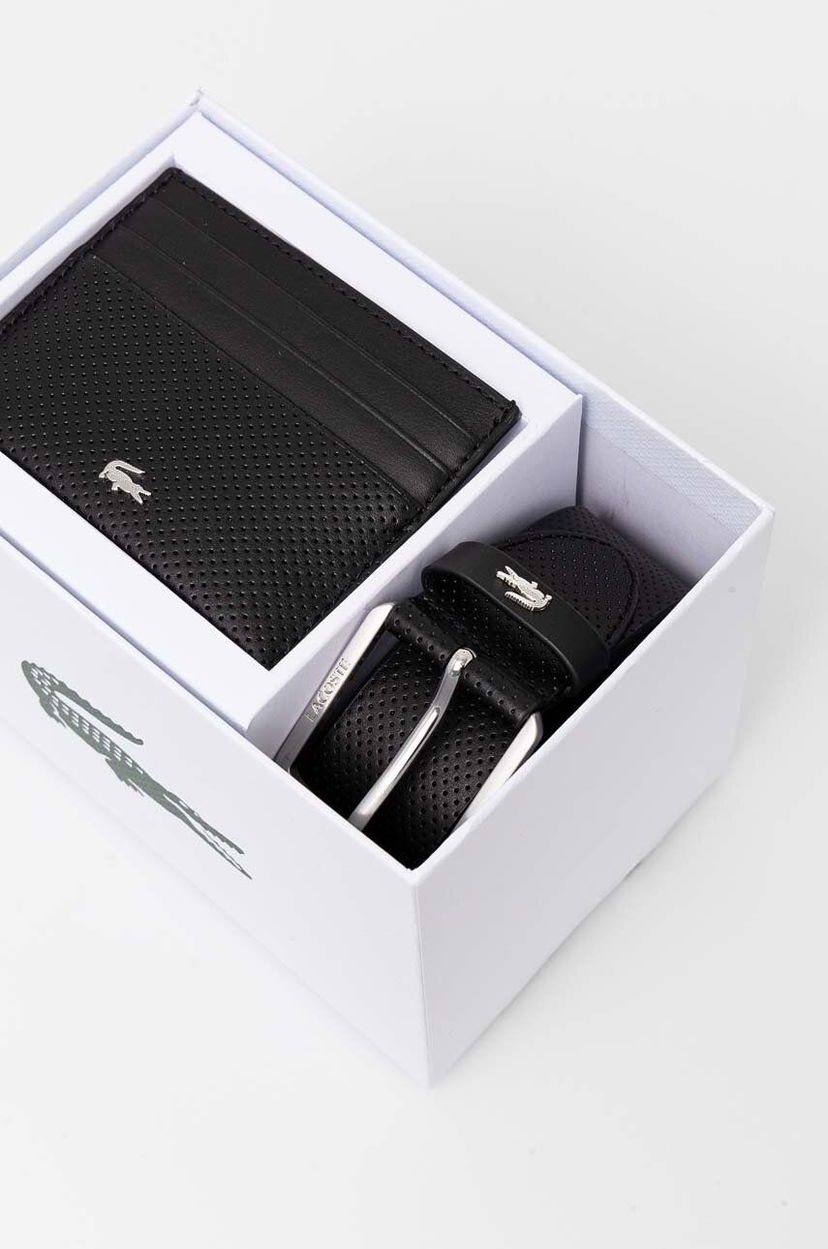 Ремені Lacoste Lacoste Card Case and Leather Belt Set чорний | RC4092