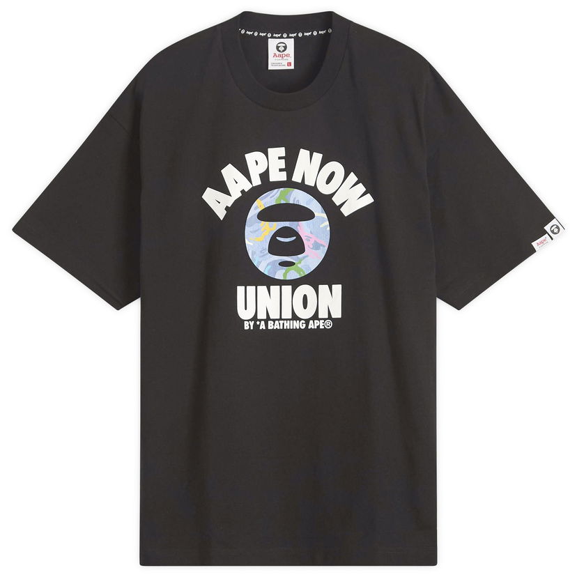 Футболка AAPE by A Bathing Ape AAPE Union College T-Shirt, Size Large чорний | AAPTEM1643XX-BLK