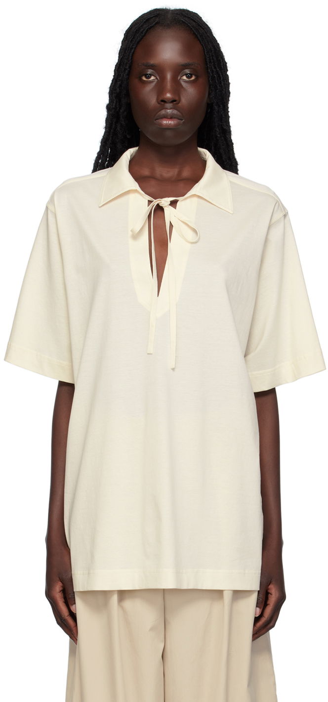 Сорочка поло TOTEME TOTEME Self-Tie Polo бежевий | 233-5069-785