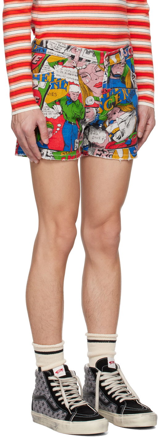 Шорти ERL ERL Printed Denim Shorts Різнокольоровий | ERL06P102, 1