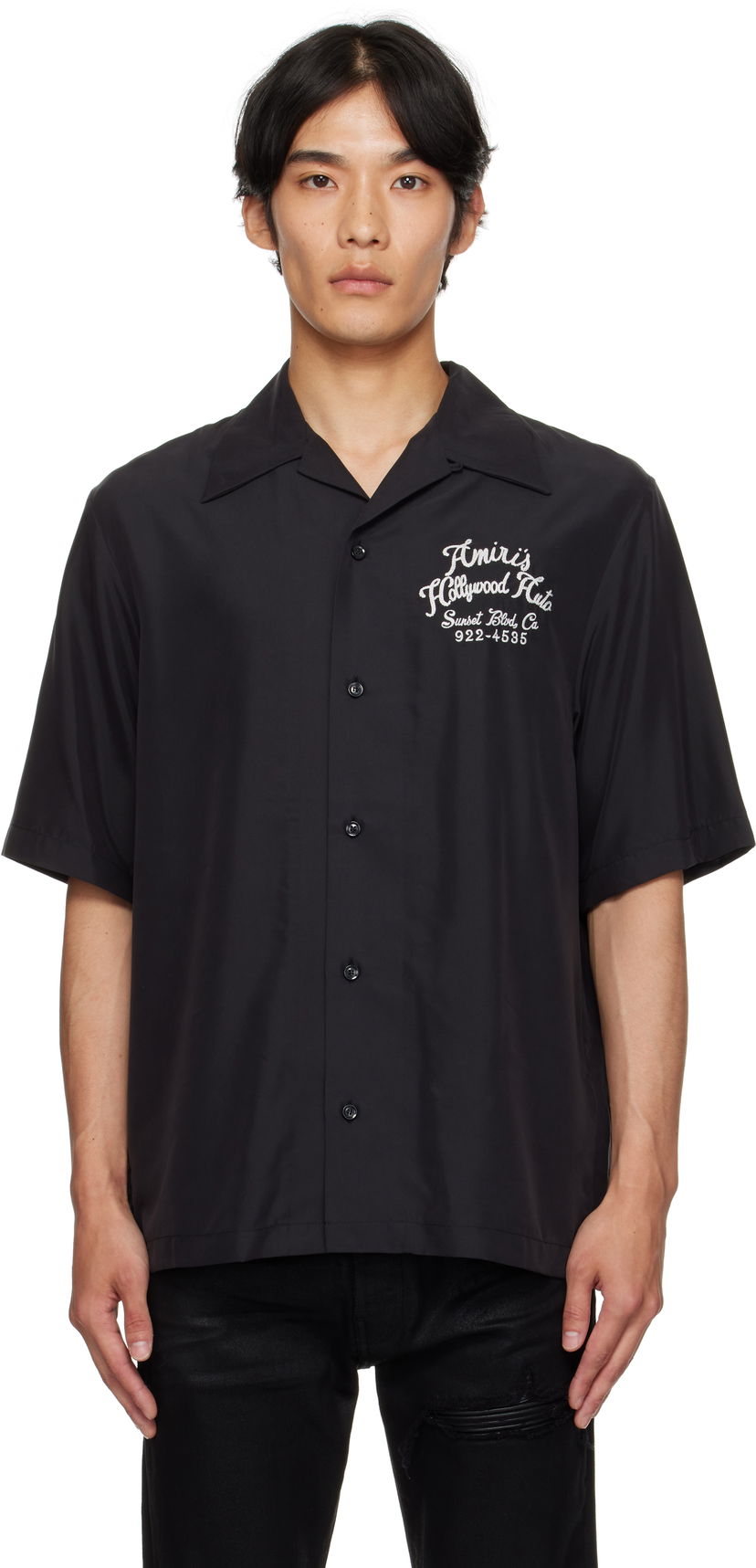 Сорочка AMIRI AMIRI 'Hollywood Auto' Bowling Shirt чорний | AMSTCA1166