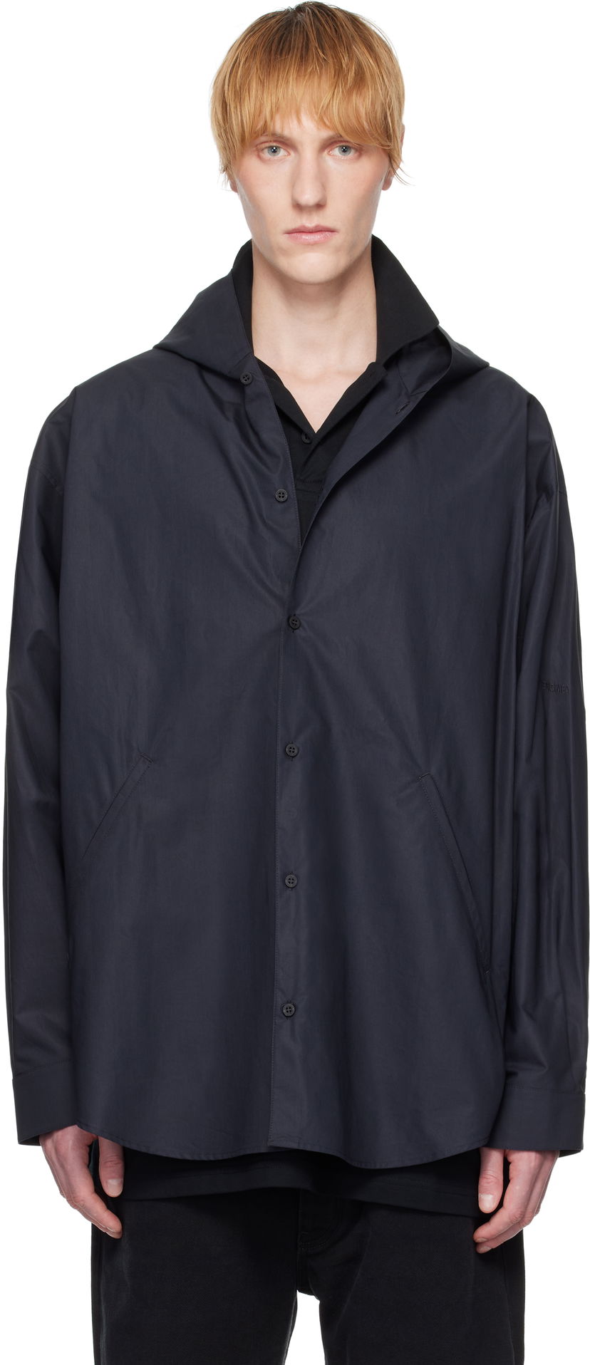 Сорочка Balenciaga Balenciaga Hooded Shirt темно-синій | 814125TNM60