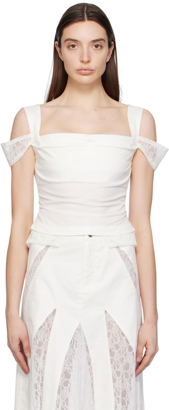 Спідниця Miaou Miaou Renata Lace-Trim Tank Top білий | 7133SPSDOV