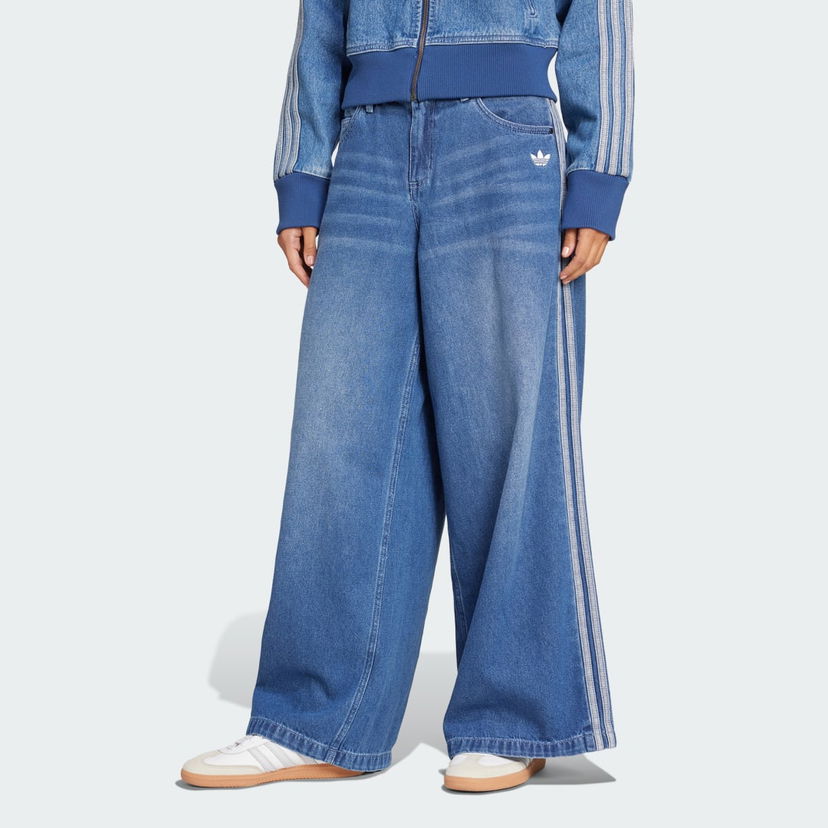 Джинси adidas Performance Adicolor Denim Adilenium Wide Leg Jeans Синій | JV7454